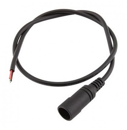  Napájecí kabel s konektorem DC 5,5 x 2,1mm, 1x zásuvka se zámkem, 50cm černý
